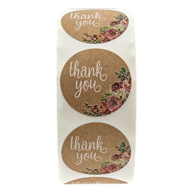 China Waterproof Floral Thank You Stickers Wedding Gifts Home Decor Sticker PVC Label Sticker for sale