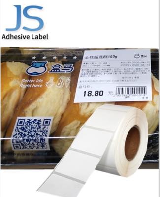 China Waterproof Supermarket Barcode Label Support Food Sticker Label Waterproof Vinyl Adhesive Label for sale