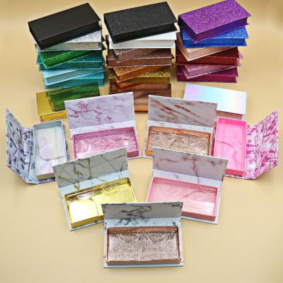 China Custom Thick Marble Box Private Label Eyelash Packaging Box Eyelash Lash Lick Case for sale