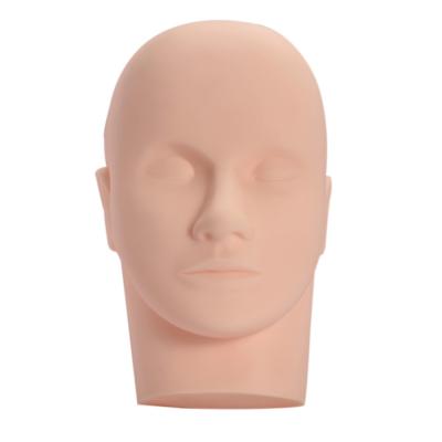 China Ultra Prepare Head Eyelash Extension Model Cheap Beauty Silicone Model Flat Head Training Mannequin Head for sale