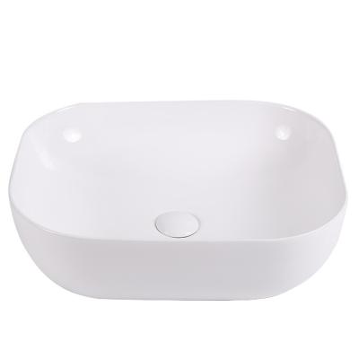 China Contemporary Rectangular Ceramic Table Top Bathroom Cabinet Wash Basin Prices Sanitary Ware Sink for sale