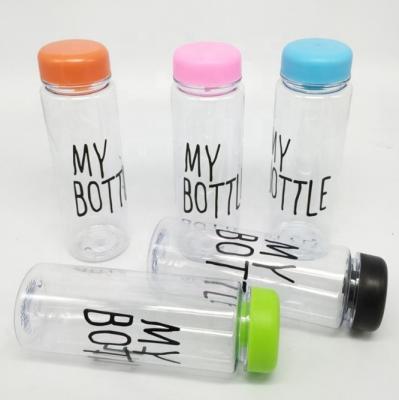 China Sustainable New Style 500ml Sports Fruit Juice Clear Glitter Plastic Fashion Sport My Water Bottle for sale