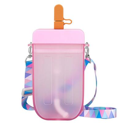 China Bpa Free Viable Clear Plastic Water Bottle Juice Drinking Cup Popsicle Shape For Adult Kids for sale