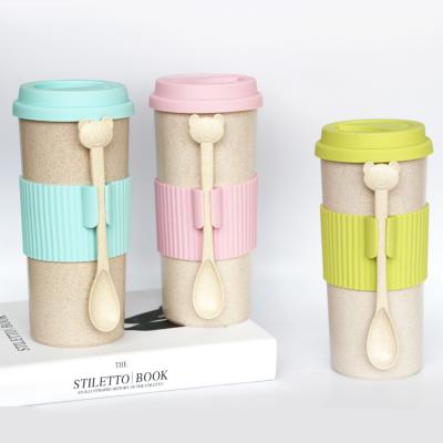 China Viable Hot Selling Biodegradable Bottle, 550ML Wheat Straw Drinking, Straw Wheat Cup for sale