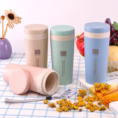 China Eco Friendly Sustainable Wheat Straw Factory Price Factory Water Bottle Office Plastic Cup for sale