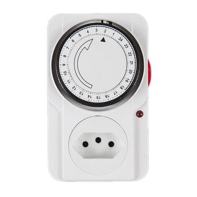 China Brazil Residential/Multipurpose 24 Hours Socket Timer Programmable Manual Mechanical Switches Sockets for Home Appliance 220V/10A for sale