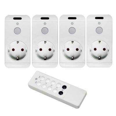 China RG-01D Germany Residential/Multi-Purpose EU Type RF Outlet Wireless Remote Control Socket For Home Appliances (1 Outlet +4 Remote Control) for sale