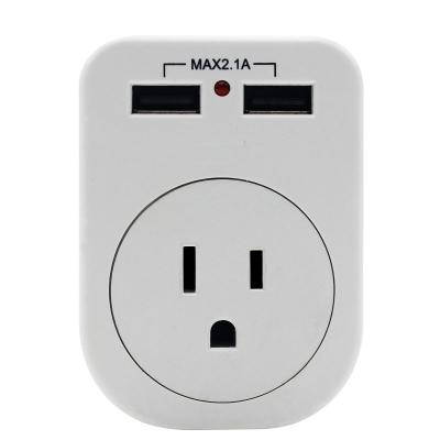 China UU-02 Residential/General Purpose USA Plug 5V 2.1A USB Adapter Travel Charger 2 USB Port Output Power Socket For Phone for sale