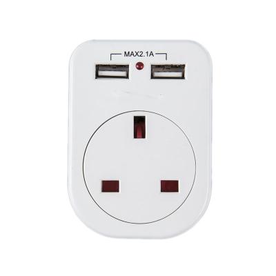 China EU-02 England UK UK 5V 2.1A USB Socket Adapter Travel Charger 2 Residential/Multi-Purpose UK Outlet Power Socket For Phone for sale