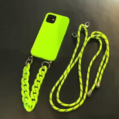 China Luxury Dragons Shockproof TPU Full Cell Phone Protective Cover with Lanyard Neck Strap Phone Case with 14 13 12 11 pro max for sale