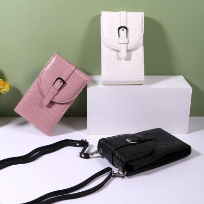 China Wholesale Women's Dragons Pouch New PU Girl Crossbody Bag Pink Korean Pure Leather Waterproof Mobile Phone Bag for sale