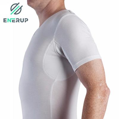 China Enerup ODM/OEM Anti-Smell Moisture Wicking Anti-pilling Cotton Against Sweat Proof Men's Knitting T-shirt For Armpit for sale