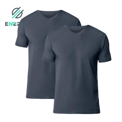 China Enerup Pink Men Anti-pilling Muscle V-neck Underwear Dry Slim Fit T-shirt Fabric for sale