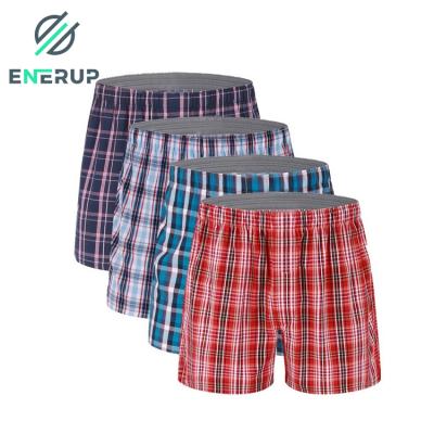 China Enerup Antibacterial ODM/OEM High Quality 3D Cutting Comfortable Loose Cotton Underwear Men's Breathable Boxer Shorts Briefs for sale