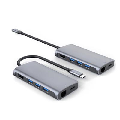 China TYPE C Port Multiport 8 Ports TF SD PD Type C (PD Charging) USB C HD MI Hub Adapter High Speed ​​Converter for sale