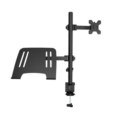 China Ergonomic Dual Height Arm Steel Laptop Arm Adjustable Cold Rolled Aluminum Stand and LCD Monitor for LCD and Laptop for sale