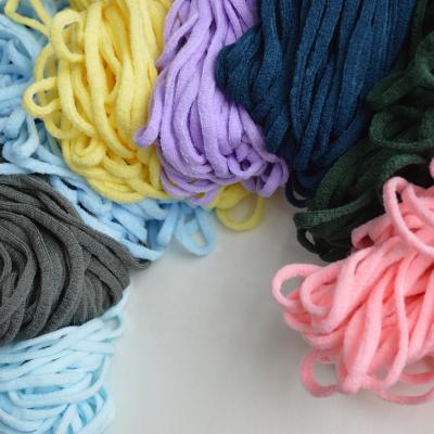 China 6MM Elastic Colored Flat Cotton Seersucker Mask Earloop Soft Colored Elastic Earloop Band For Face Mask Comfortable Ears And Tension Tee Giveaways for sale