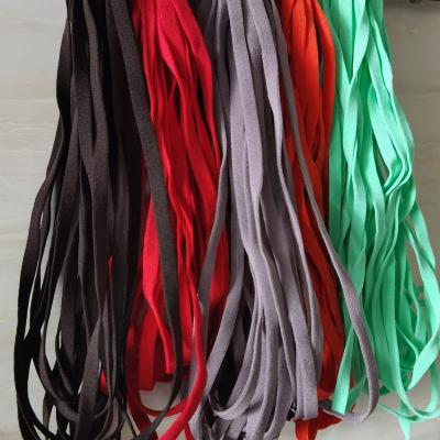 China Elastic Colorful Elastic Earloop Flat Rope Tie Band 5MM For Facemask Earloop Spandex / Polyester Earloop Elastic Flat Band for sale