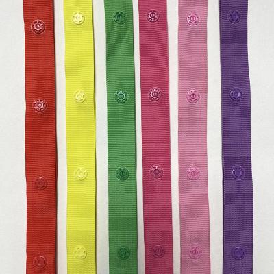 China Other Fastener 8mm Plastic Snap Button With 18mm Fabric Webbing Colored Plastic Snap Button Band for sale