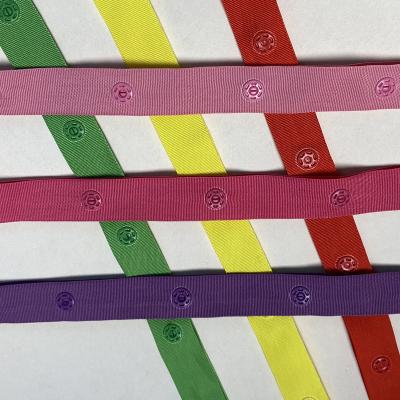 China Other Colorful Plastic Band Snap Fastener 8mm Snap Button With 18mm Fabric Webbing for sale