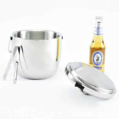 China 304 Stainless Steel Viable Ice Bucket 2.8L, Large Capacity Ice Bucket Hotel KTV Beer Red Wine Bucket for sale