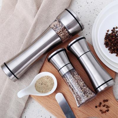 China 304 Stainless Steel Pepper Grinder Household Pepper Grinder Manual Black Pepper Viable Grinding Bottle for sale