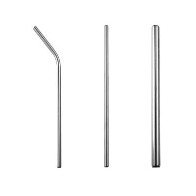 China Sustainable Creative Stainless Steel 304 Titanium Plated Straw Milk Tea Drink Convenient Straight Curved Metal Straw Can Be Printed With for sale