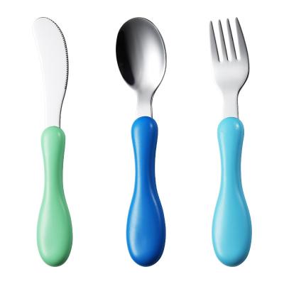 China Minimalist 304 Stainless Steel Knife Fork And Spoon Three Piece Set For Kids for sale