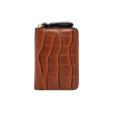 China Fashion New Multi-Card Slot Waterproof Card Holder Women's Business Card Bag Zipper Organ Bag Coin Purse Crocodile Pattern for sale