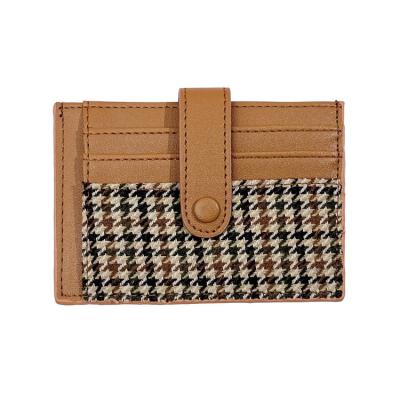 China New waterproof simple thin houndstooth card holder coin purse ladies small ID set exquisite Multi-card card holder for sale