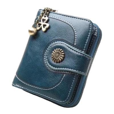 China New Waterproof Women's Classic Folding Short Purse Zipper Wallet Multifunctional Credit Card Holder for sale