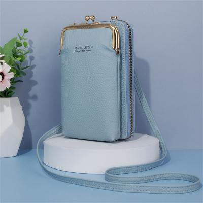 China Wholesale Custom Ladies Small Fashion Cell Phone Shoulder Bag Mini Lychee Pattern Women's Cross - Messenger Body Cell Phone Purse Bags for sale