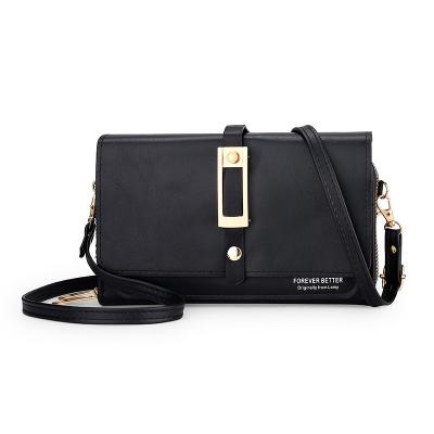 China New Fashion Women's Small Solid Color Double Zipper Messenger Shoulder Bag Fashion Mobile Phone Bag for sale