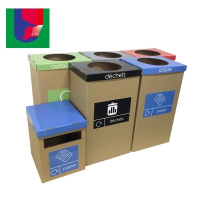 China Recyclable Cardboard Material Trash Cans With Customized Size Patterns , Large Scale Event Cardboard Trash Cans For Temporary Venues for sale