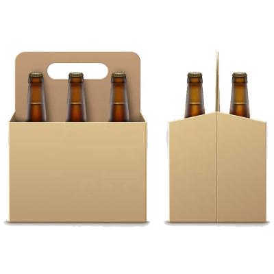 China OEM Factory Custom Recyclable Material 4 Pack Kraft Paper Cardboard Beer Wine Bottle Carrier Rack for sale