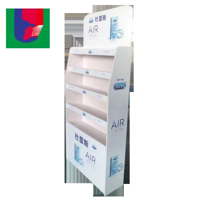 China Recyclable Material OEM Factory Customized Color Foldable, Andy Board Display Rack For Beverage Supermarket Display for sale