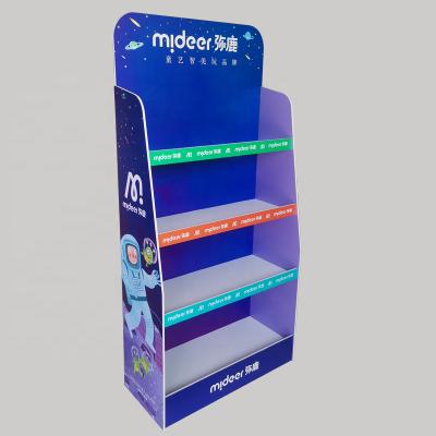 China Factory Custom Production Recyclable Andy Board Display Stand Floor PVC Logo Material Storage Rack for sale