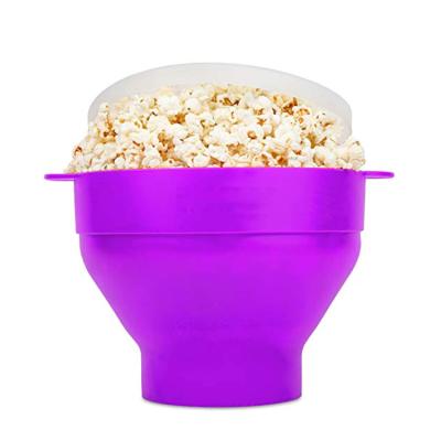 China Overheat Pad In Stock Collapsible Microwave Bpa Free Silicone Popcorn Maker With Lid And Handles for sale