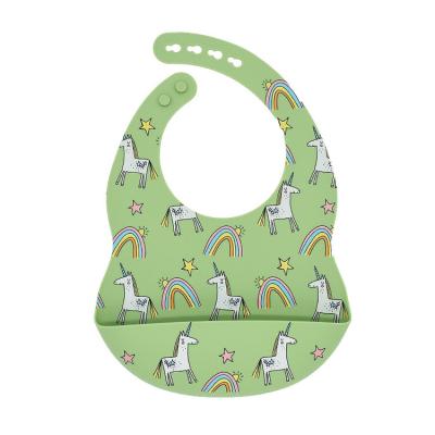 China BPA Free Wholesale Custom Soft Silicone Baby Waterproof Washable Bib for sale