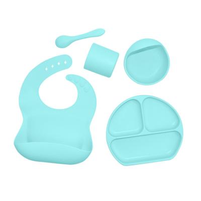 China BPA Free Children Feeding Sets For Baby Divided Suction Dish Silicone Dish for sale