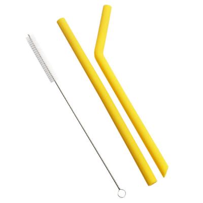 China Customized Free Viable Logo Silicone Straws Set Of Pack Silicone Straw Set For Kids Custom Bpa for sale