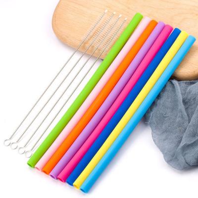 China Viable Straight Bend Straws Reusable Silicone Straw Juice Milk Tea Drink Baby Straws for sale