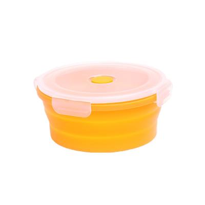 China Food Grade Folding Bowl Eco Silicone Bento Lunch Box School Collapsible Camping Heatable Bowl for sale