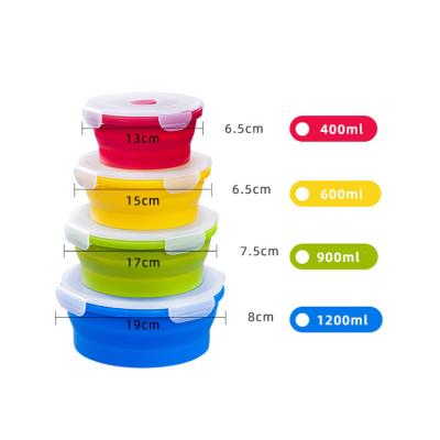 China Silicone Heatable Microwavable Folding Around Insulated Leakproof Food Bowl For Kids for sale