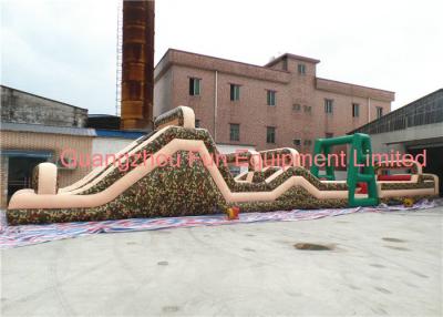 China Giant Camouflage Inflatable Obstacle Course , Boot Camp Obstacle Course For Kids 24*3.5m for sale