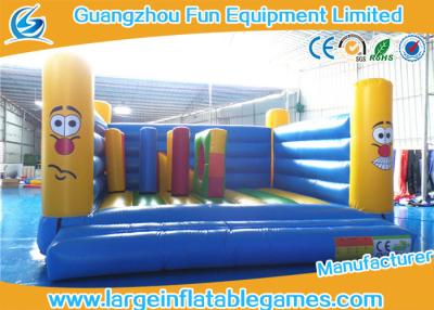 China Small Clown Inflatable Air Bouncer With Slide 0.55mm PVC For Family / School for sale