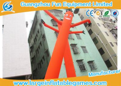 China Large Orange Wacky Arm Waving Inflatable Tube Man With Heat Transfer Printing for sale