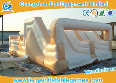 China White Double Trouble Inflatable Obstacle Course For Adults Rental Outdoor Extreme Sport Games for sale