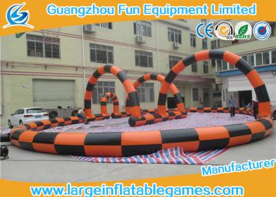 China PVC Tarpaulin Inflatable Football Pitch Zorb Ball Track , Inflatable Football Game For Adults for sale