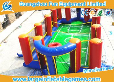 China Airtight Inflatable Football Playground Soap Soccer Field Court Shape For Beach Game for sale